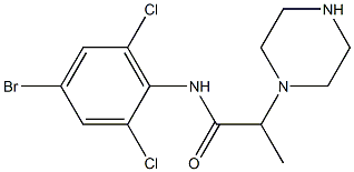 N-(4-bromo-2,6-dichlorophenyl)-2-(piperazin-1-yl)propanamide Struktur