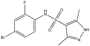 N-(4-bromo-2-fluorophenyl)-3,5-dimethyl-1H-pyrazole-4-sulfonamide Struktur