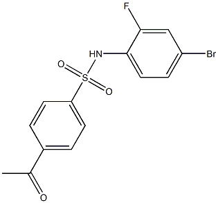 N-(4-bromo-2-fluorophenyl)-4-acetylbenzene-1-sulfonamide Struktur