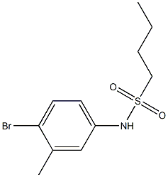 N-(4-bromo-3-methylphenyl)butane-1-sulfonamide Struktur