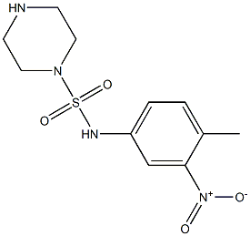 N-(4-methyl-3-nitrophenyl)piperazine-1-sulfonamide Struktur