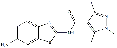 N-(6-amino-1,3-benzothiazol-2-yl)-1,3,5-trimethyl-1H-pyrazole-4-carboxamide Struktur