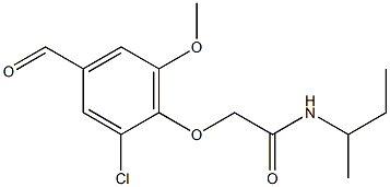 N-(butan-2-yl)-2-(2-chloro-4-formyl-6-methoxyphenoxy)acetamide Struktur