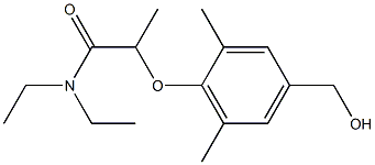 N,N-diethyl-2-[4-(hydroxymethyl)-2,6-dimethylphenoxy]propanamide Struktur