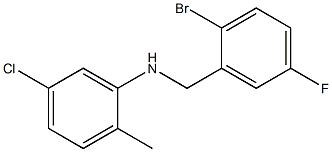 N-[(2-bromo-5-fluorophenyl)methyl]-5-chloro-2-methylaniline Struktur