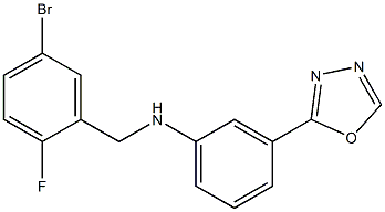 N-[(5-bromo-2-fluorophenyl)methyl]-3-(1,3,4-oxadiazol-2-yl)aniline Struktur