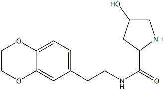 N-[2-(2,3-dihydro-1,4-benzodioxin-6-yl)ethyl]-4-hydroxypyrrolidine-2-carboxamide Struktur