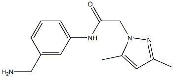 N-[3-(aminomethyl)phenyl]-2-(3,5-dimethyl-1H-pyrazol-1-yl)acetamide Struktur