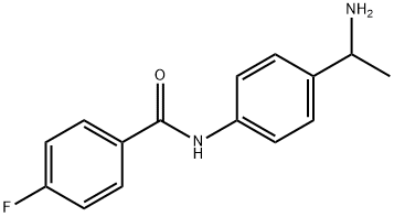 N-[4-(1-aminoethyl)phenyl]-4-fluorobenzamide Struktur