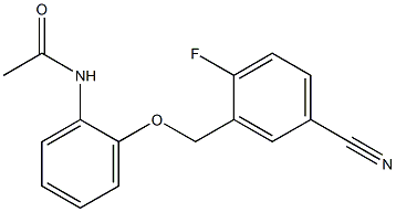 N-{2-[(5-cyano-2-fluorobenzyl)oxy]phenyl}acetamide Struktur