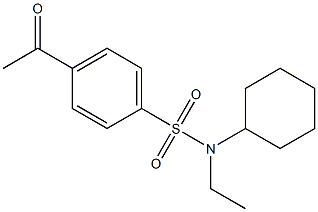 N-cyclohexyl-4-acetyl-N-ethylbenzene-1-sulfonamide Struktur