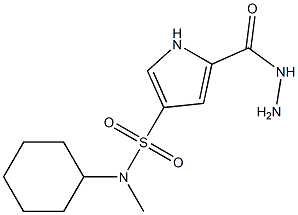 N-cyclohexyl-5-(hydrazinocarbonyl)-N-methyl-1H-pyrrole-3-sulfonamide Struktur