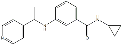 N-cyclopropyl-3-{[1-(pyridin-4-yl)ethyl]amino}benzamide Struktur