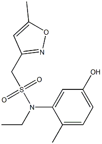 N-ethyl-N-(5-hydroxy-2-methylphenyl)-1-(5-methyl-1,2-oxazol-3-yl)methanesulfonamide Struktur