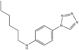 N-hexyl-4-(1H-1,2,3,4-tetrazol-1-yl)aniline Struktur