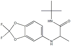 N-tert-butyl-2-[(2,2-difluoro-2H-1,3-benzodioxol-5-yl)amino]propanamide Struktur