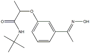 N-tert-butyl-2-{3-[1-(hydroxyimino)ethyl]phenoxy}propanamide Struktur