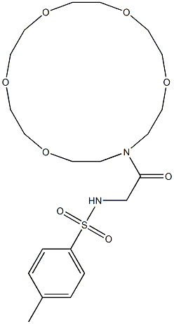 4-methyl-N-[2-oxo-2-(1,4,7,10,13-pentaoxa-16-azacyclooctadec-16-yl)ethyl]benzenesulfonamide Struktur