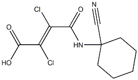 2,3-Dichloro-3-(1-cyano-cyclohexylcarbamoyl)-acrylic acid Struktur