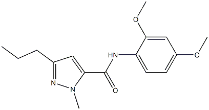 N-(2,4-dimethoxyphenyl)-1-methyl-3-propyl-1H-pyrazole-5-carboxamide Struktur