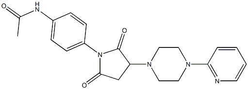 N-(4-{2,5-dioxo-3-[4-(2-pyridinyl)-1-piperazinyl]-1-pyrrolidinyl}phenyl)acetamide Struktur