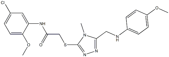 N-(5-chloro-2-methoxyphenyl)-2-({5-[(4-methoxyanilino)methyl]-4-methyl-4H-1,2,4-triazol-3-yl}sulfanyl)acetamide Struktur