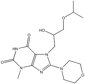 7-(2-hydroxy-3-isopropoxypropyl)-3-methyl-8-(4-morpholinyl)-3,7-dihydro-1H-purine-2,6-dione Struktur