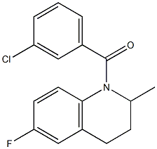 1-(3-chlorobenzoyl)-6-fluoro-2-methyl-1,2,3,4-tetrahydroquinoline Struktur