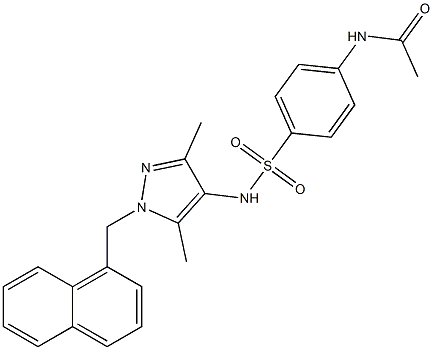 N-[4-({[3,5-dimethyl-1-(1-naphthylmethyl)-1H-pyrazol-4-yl]amino}sulfonyl)phenyl]acetamide Struktur