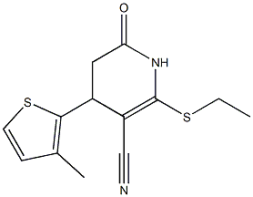 2-(ethylsulfanyl)-4-(3-methyl-2-thienyl)-6-oxo-1,4,5,6-tetrahydro-3-pyridinecarbonitrile Struktur