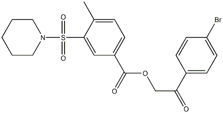 2-(4-bromophenyl)-2-oxoethyl 4-methyl-3-(1-piperidinylsulfonyl)benzoate Struktur