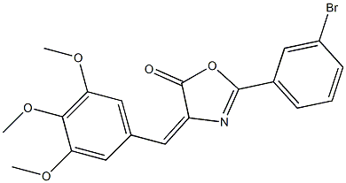 2-(3-bromophenyl)-4-(3,4,5-trimethoxybenzylidene)-1,3-oxazol-5(4H)-one Struktur