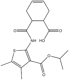 6-({[3-(isopropoxycarbonyl)-4,5-dimethyl-2-thienyl]amino}carbonyl)-3-cyclohexene-1-carboxylic acid Struktur