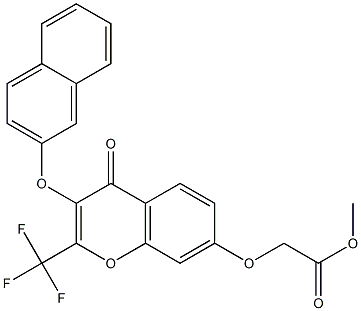 methyl {[3-(2-naphthyloxy)-4-oxo-2-(trifluoromethyl)-4H-chromen-7-yl]oxy}acetate Struktur