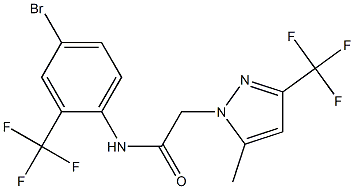 N-[4-bromo-2-(trifluoromethyl)phenyl]-2-[5-methyl-3-(trifluoromethyl)-1H-pyrazol-1-yl]acetamide Struktur