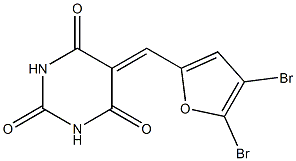 5-[(4,5-dibromo-2-furyl)methylene]-2,4,6(1H,3H,5H)-pyrimidinetrione Struktur