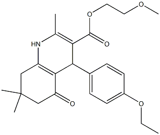 2-methoxyethyl 4-(4-ethoxyphenyl)-2,7,7-trimethyl-5-oxo-1,4,5,6,7,8-hexahydro-3-quinolinecarboxylate Struktur