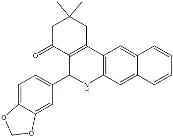 5-(1,3-benzodioxol-5-yl)-2,2-dimethyl-2,3,5,6-tetrahydrobenzo[b]phenanthridin-4(1H)-one Struktur