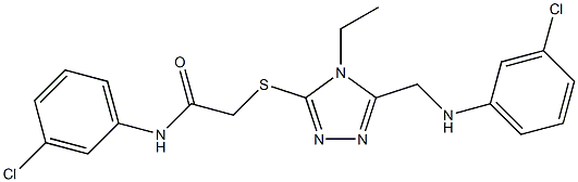 2-({5-[(3-chloroanilino)methyl]-4-ethyl-4H-1,2,4-triazol-3-yl}sulfanyl)-N-(3-chlorophenyl)acetamide Struktur