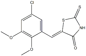 5-(5-chloro-2,3-dimethoxybenzylidene)-2-thioxo-1,3-thiazolidin-4-one Struktur