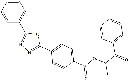 1-methyl-2-oxo-2-phenylethyl 4-(5-phenyl-1,3,4-oxadiazol-2-yl)benzoate Struktur