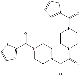 1-{oxo[4-(2-thienylcarbonyl)-1-piperazinyl]acetyl}-4-(2-thienylcarbonyl)piperazine Struktur