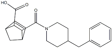 3-[(4-benzyl-1-piperidinyl)carbonyl]bicyclo[2.2.1]hept-5-ene-2-carboxylic acid Struktur