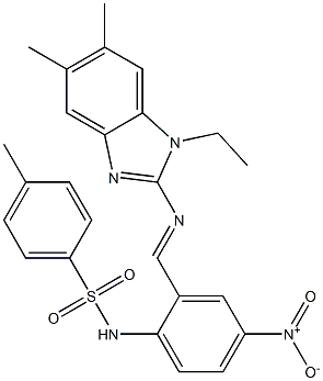 N-{2-{[(1-ethyl-5,6-dimethyl-1H-benzimidazol-2-yl)imino]methyl}-4-nitrophenyl}-4-methylbenzenesulfonamide Struktur