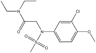 2-[3-chloro-4-methoxy(methylsulfonyl)anilino]-N,N-diethylacetamide Struktur