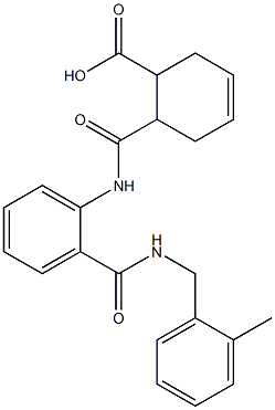 6-[(2-{[(2-methylbenzyl)amino]carbonyl}anilino)carbonyl]-3-cyclohexene-1-carboxylicacid Struktur