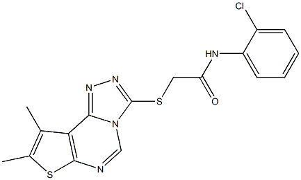 N-(2-chlorophenyl)-2-[(8,9-dimethylthieno[3,2-e][1,2,4]triazolo[4,3-c]pyrimidin-3-yl)sulfanyl]acetamide Struktur