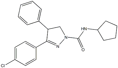 3-(4-chlorophenyl)-N-cyclopentyl-4-phenyl-4,5-dihydro-1H-pyrazole-1-carboxamide Struktur