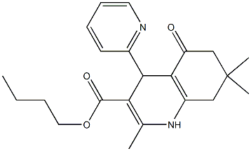 butyl 2,7,7-trimethyl-5-oxo-4-(2-pyridinyl)-1,4,5,6,7,8-hexahydro-3-quinolinecarboxylate Struktur