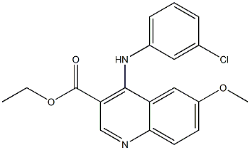 ethyl 4-(3-chloroanilino)-6-methoxy-3-quinolinecarboxylate Struktur